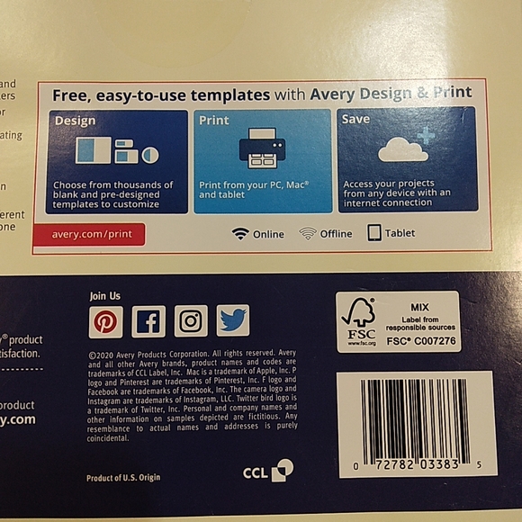 Lot Of 2 Avery Ink Jet Sticker Project Paper 3383 Sticker 15 Sheets 8 1/2 x 11" - Picture 8 of 9